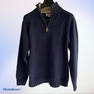 AMX Boys Knitted Navy Blue 1/4 Zip Sweater Medium